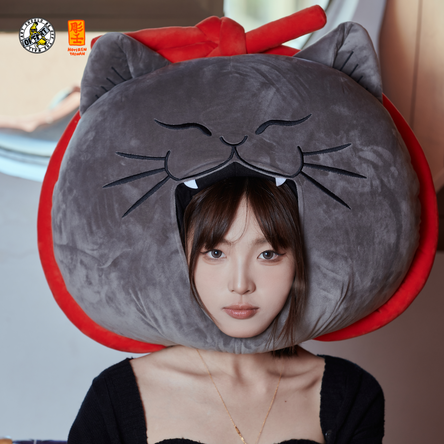 OFFART X Horiren Money Biting Cat Plush Pillow