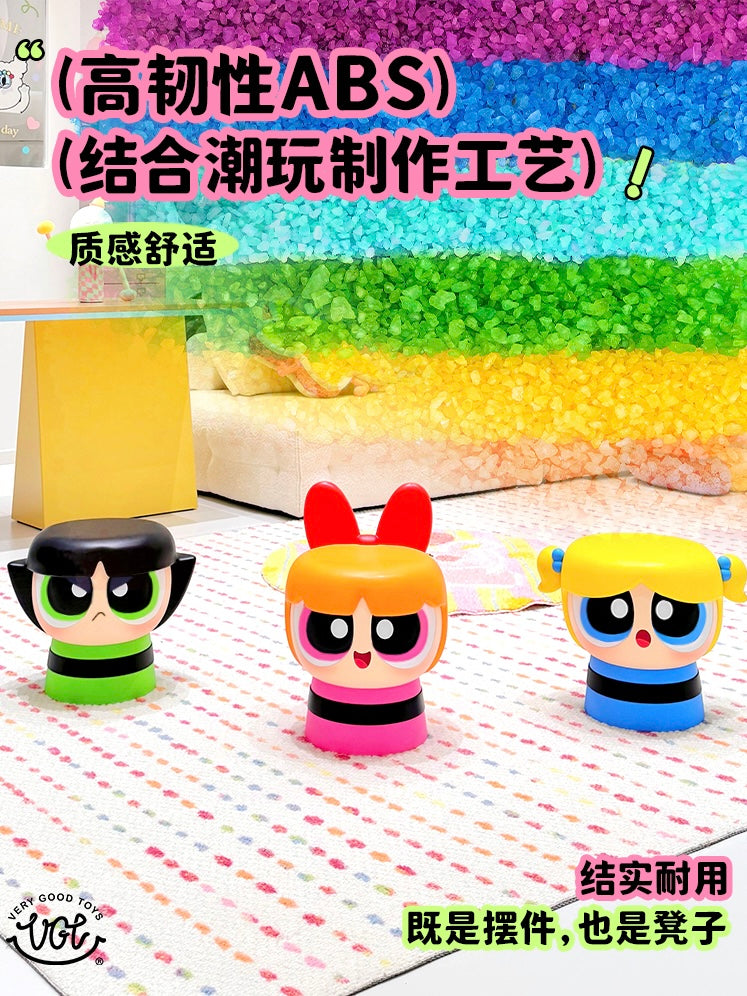 GT Very Good Toys Powerpuff Girls  Bubbles Blossom Buttercup Chair Set of 3