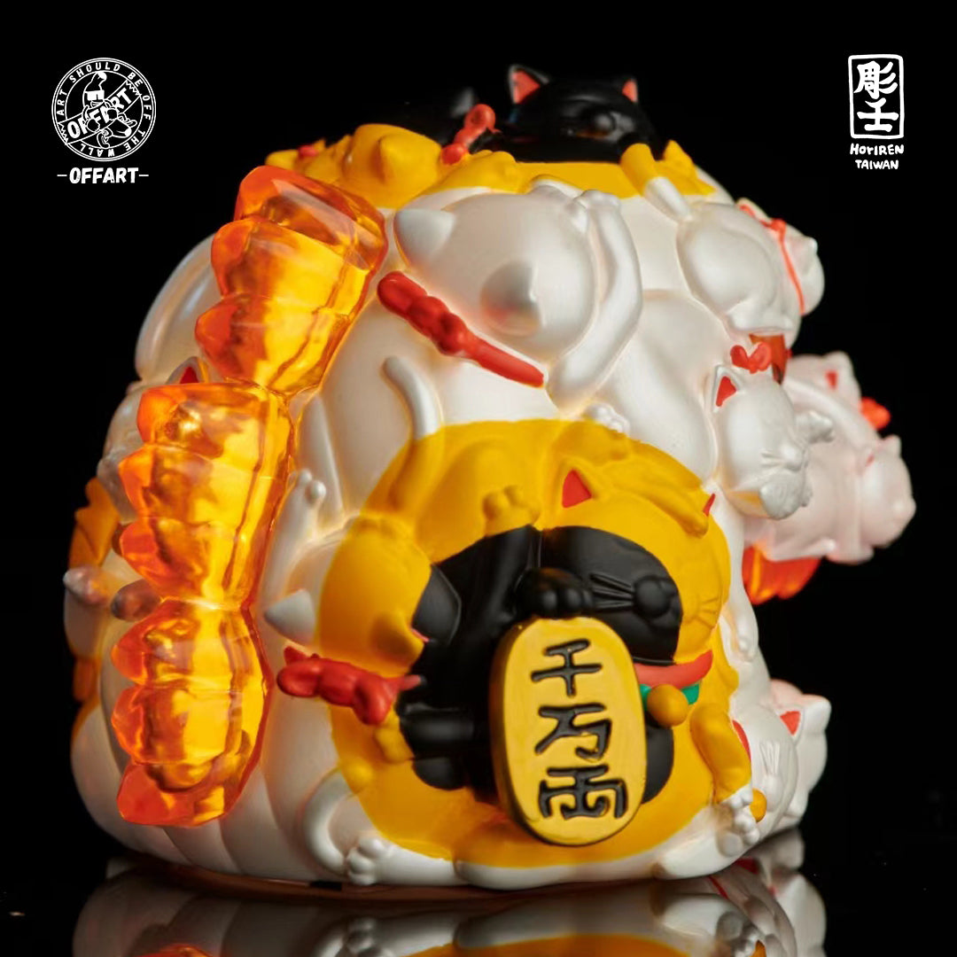 OFFART X Horiren Red Flame Hundred Cats Mini Bust Fortune White