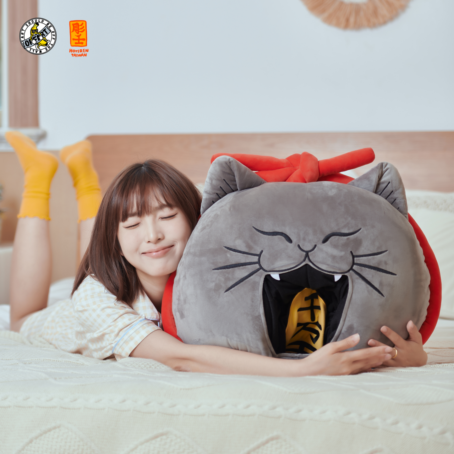 OFFART X Horiren Money Biting Cat Plush Pillow