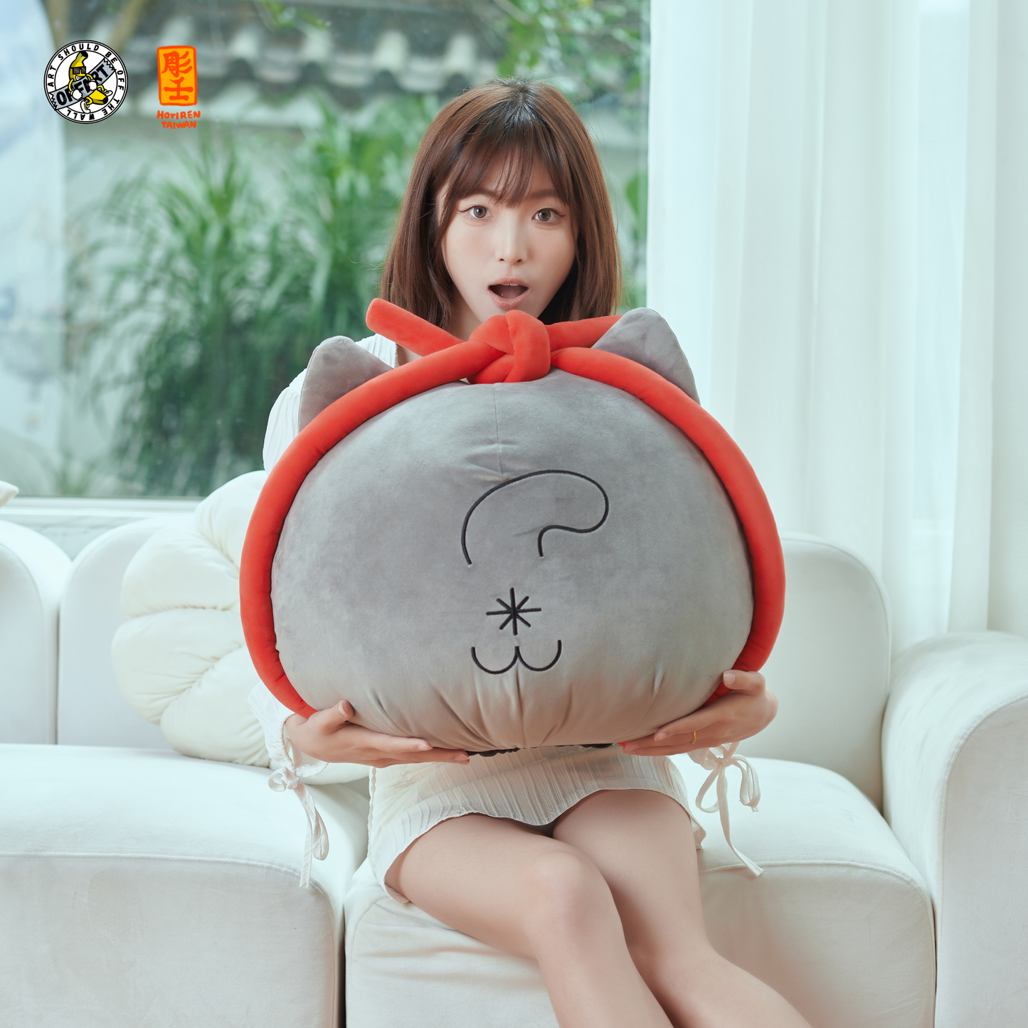 OFFART X Horiren Money Biting Cat Plush Pillow